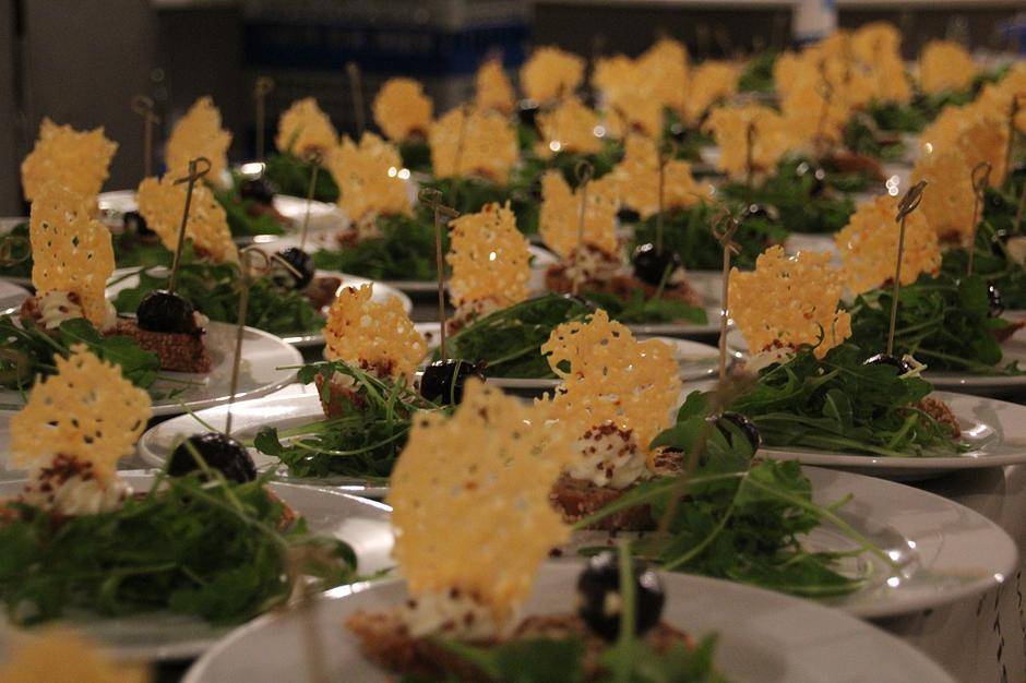Starters plated for a wedding meal